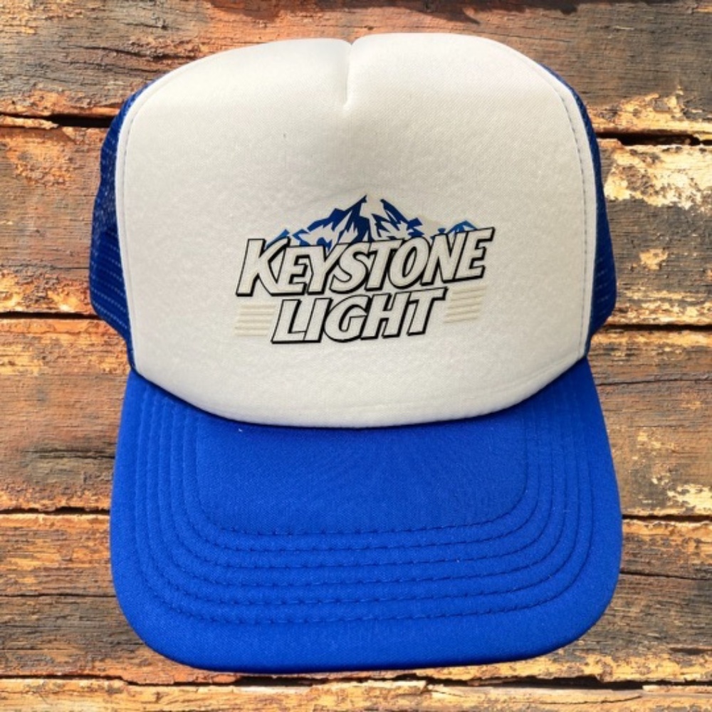 Keystone Light Blue and White Trucker Hat